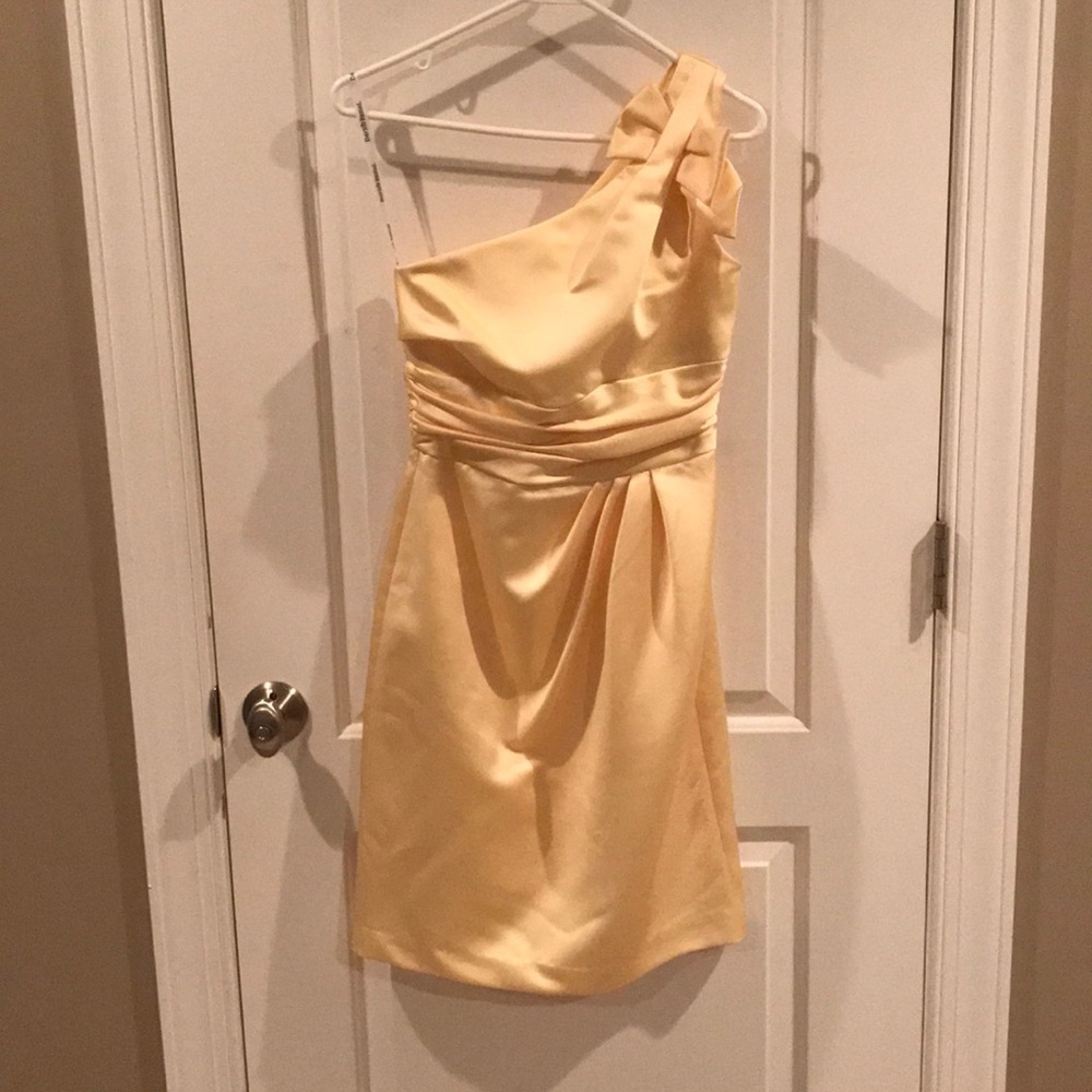 David’s Bridal One Shoulder Satin Dress